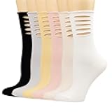albagu Womens Ruffle Socks Casual Soft Cotton Crew Socks for Women Girls Cute Frilly Ankle Socks 5/6 Pack