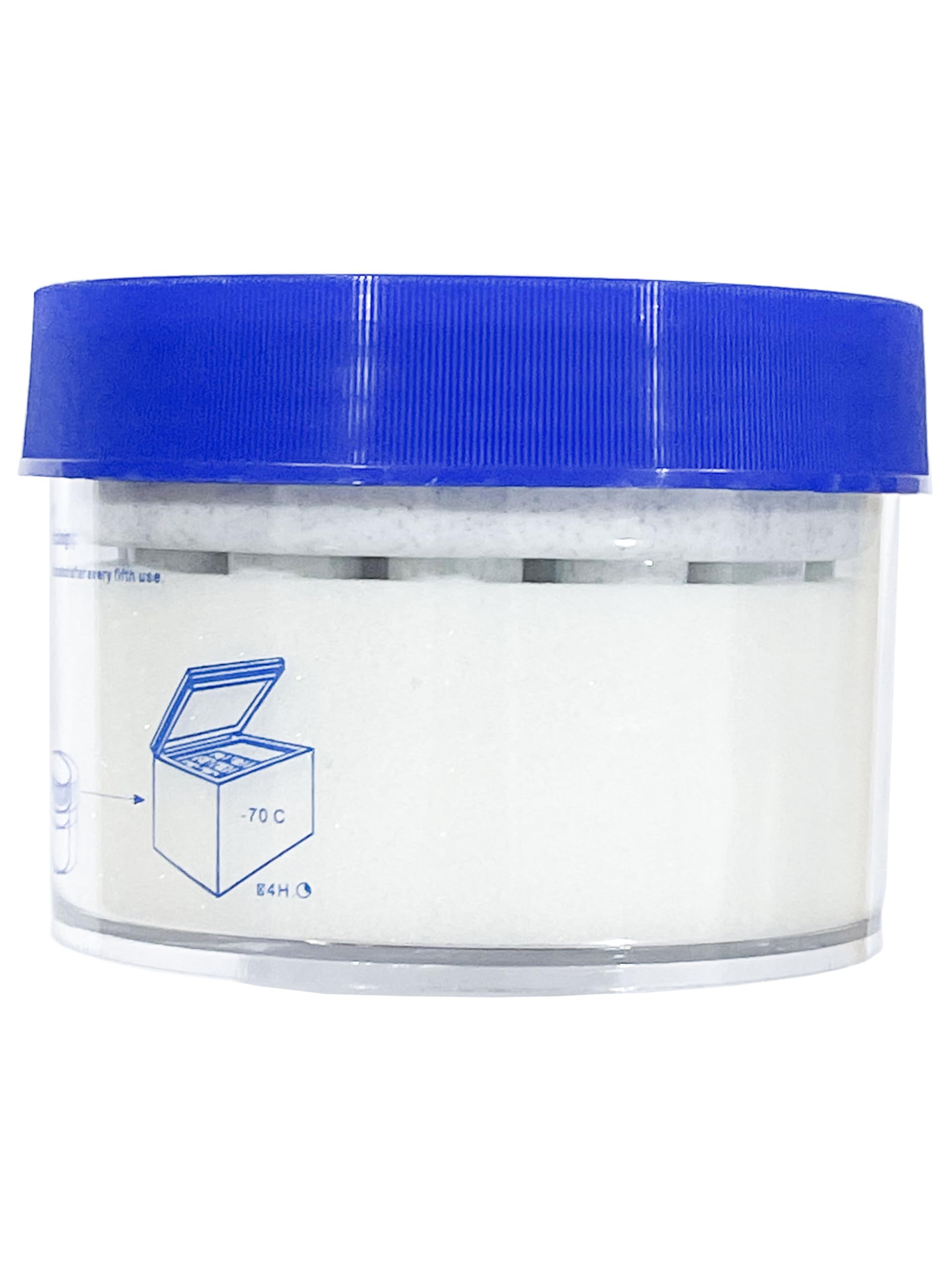 MUHWA Cryo 1 ℃ (-33,8 ℉) Gefrierbehälter, PC-Glas mit HDPE-Deckel und Röhrchenmulden, 18-Platz-Kryoröhrchengestell, passend für 1–2 ml-Kryoröhrchen, 1 Stück