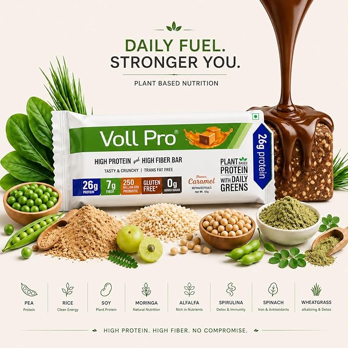 Voll Pro Barra de Proteína Vegetal con Greens - 26g Proteína, Pack de 12 miniatura 4
