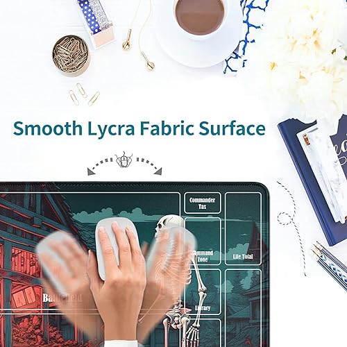 Miniatura 6 de Tapete de juego para MTG Card Playmat TCG, tapete de escritorio de 24 x 14 pulgadas, tapete cosido para Commander Board RPG CCG Game Magic The