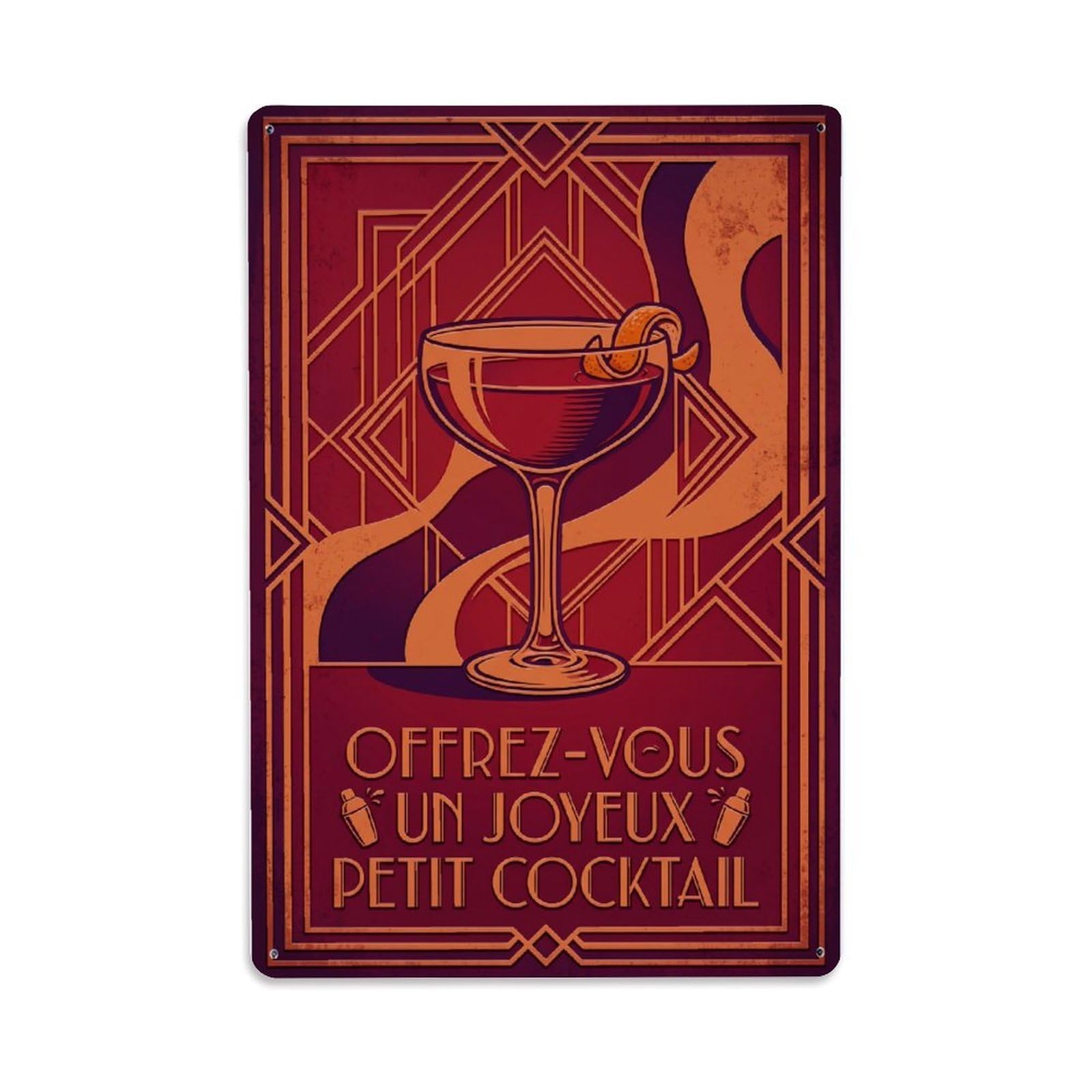 Hanky Panky Craft Cocktail Metal Tin Sign Plaque Wall Decor for Cafe, Club Bar, Office, Home Garden Metal Poster 8x12Inch