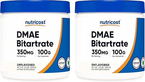 Nutricost Pure DMAE-Bitartrato Polvo 100G (2 botellas)