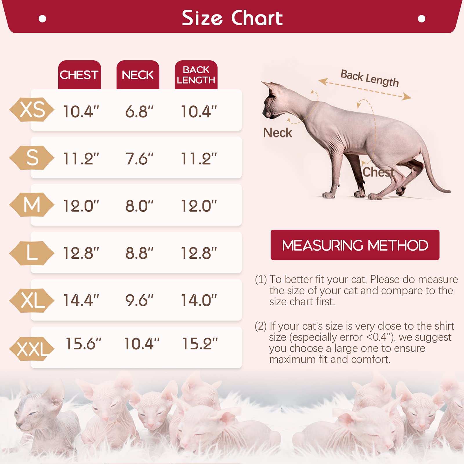 DENTRUN Sphynx Cat Clothes Hairless Cat Outfit Kitten Jumper Breathable Cat Onesie Turtleneck Sweater Adorable Cat Clothing Vest Pajamas Jumpsuit - Image 4