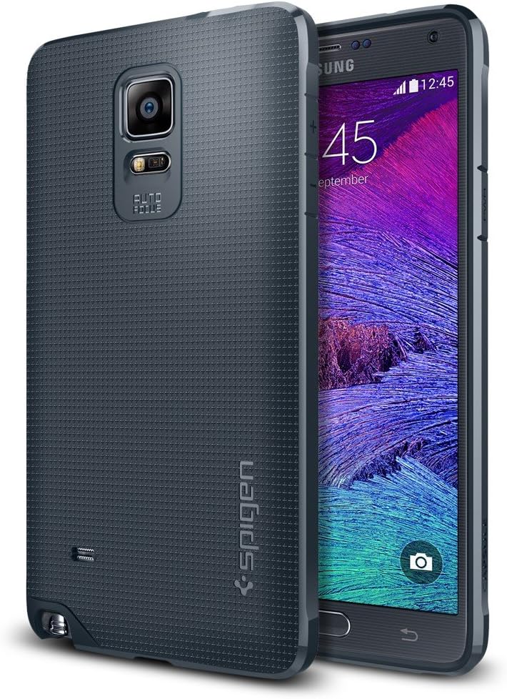 Spigen Galaxy Note 4 Case, [Strong-Flex] Galaxy Note 4 Case SoftNEW [Ultra Capsule] [Metal Slate] Premium Flexible Soft TPU Case for Samsung Galaxy Note 4 (2014) - Metal Slate (SGP11112)
