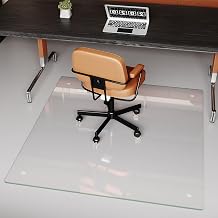 [Tempered Glass] 42" x 48" Glass Office Chair Mat for Carpet