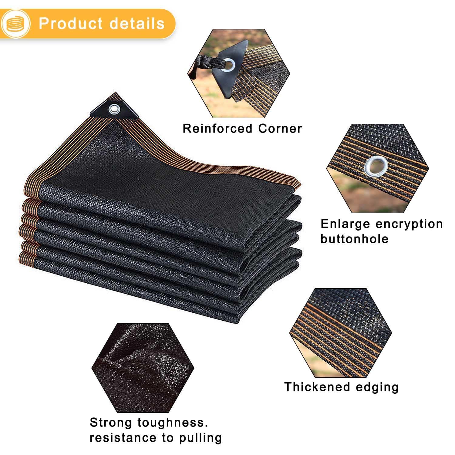 Telo Ombreggiante Occhiellato, 3x3M Ombreggiante con Occhielli, 80% Anti UV, Resistenza Allo Strappo rete Frangivento, Rete Ombreggiante con Occhielli per piante Serre Carport Piscine Cortili
