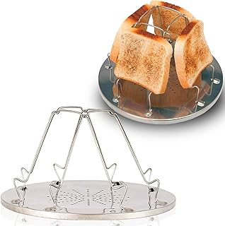behone 2 pièces Pliant Portable Pain Grille de Cuisson, Grille Pain portatif Simple, Support Pliable Toast Rack pour Famille Camping en Plein Air Pique-Nique Grille-Pain Pliable
