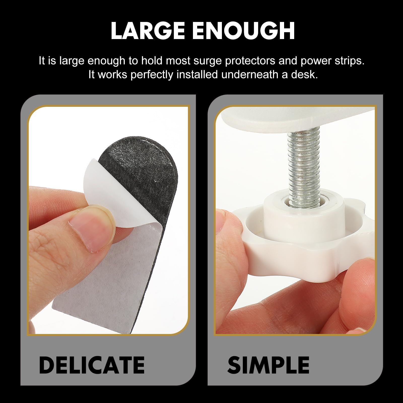 Acier Blanc Organisateur de Câbles Réglable 1 à 5cm, sous Bureau