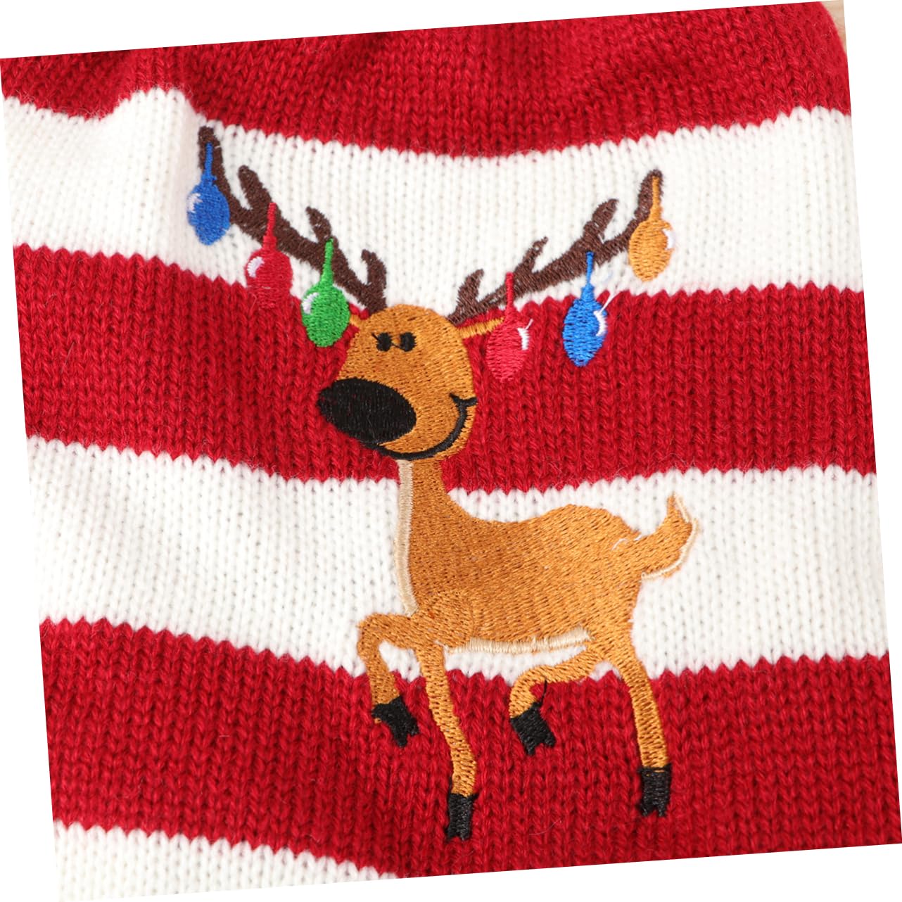Levemolo Hundepullover mit Elchmuster für Haustiere Rot aus Acrylfasern Ärmellos Hält Warm Hundekleidung für Winterliche Weihnachtsfeier