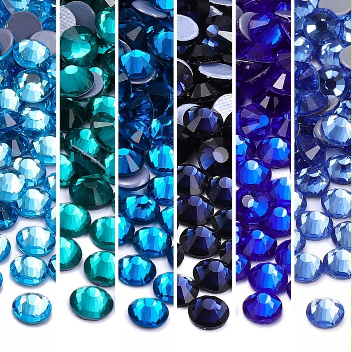 ECYC 1440 Pcs 3.8-4.0mm Flatback Glass Crystal Rhinestones, Clear Round Flat Back Gems Glass Rhinestones for DIY Crafts Clothes Shoes Bags Nail Art Decoration, 04