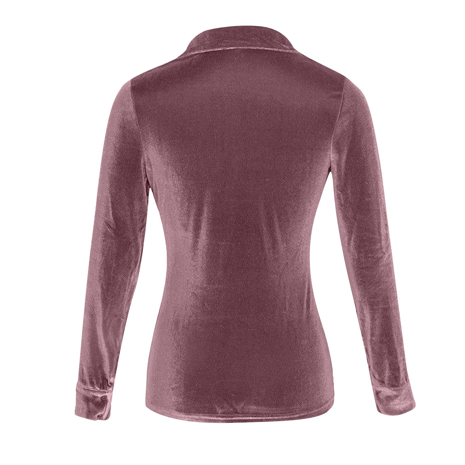 Blusa de terciopelo vintage para mujer, estilo casual, manga larga, con botones, con bolsillos, ropa de primavera