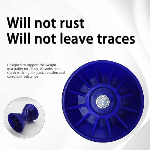 Miniatura 3 de Ensamblaje de rodillo de campana de arco de remolque de barco de 4 pulgadas con eje de 12 pulgada para soporte de 4 pulgadas, poliuretano