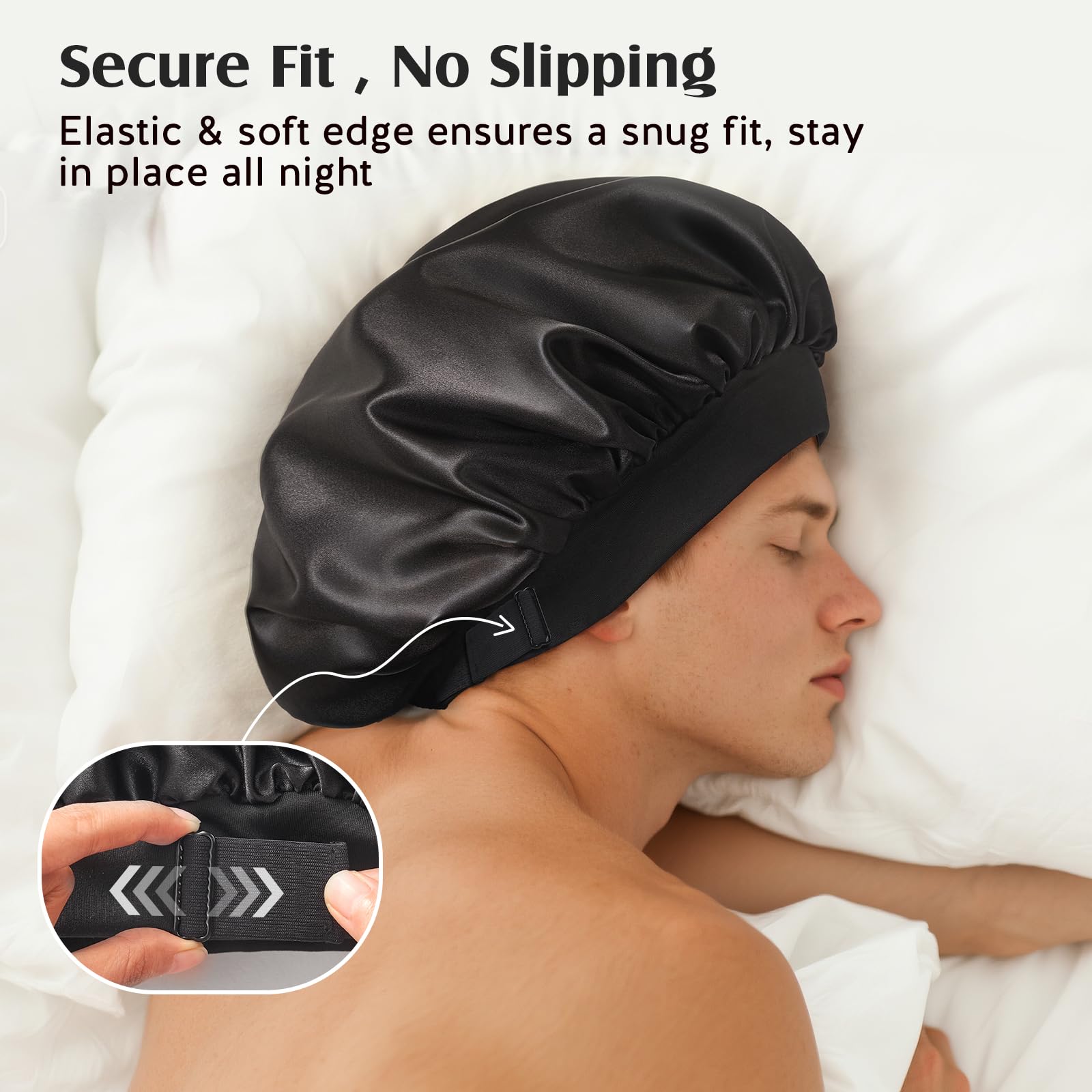 YFONG Real Mulberry Silk Double-Layer Sleep Bonnet