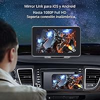 Vista 5 de Carplay - Pantalla para coche con Apple CarPlay/Android Auto, estéreo inalámbrico de 7 pulgadas, pantalla táctil portátil para auto con Bluetooth