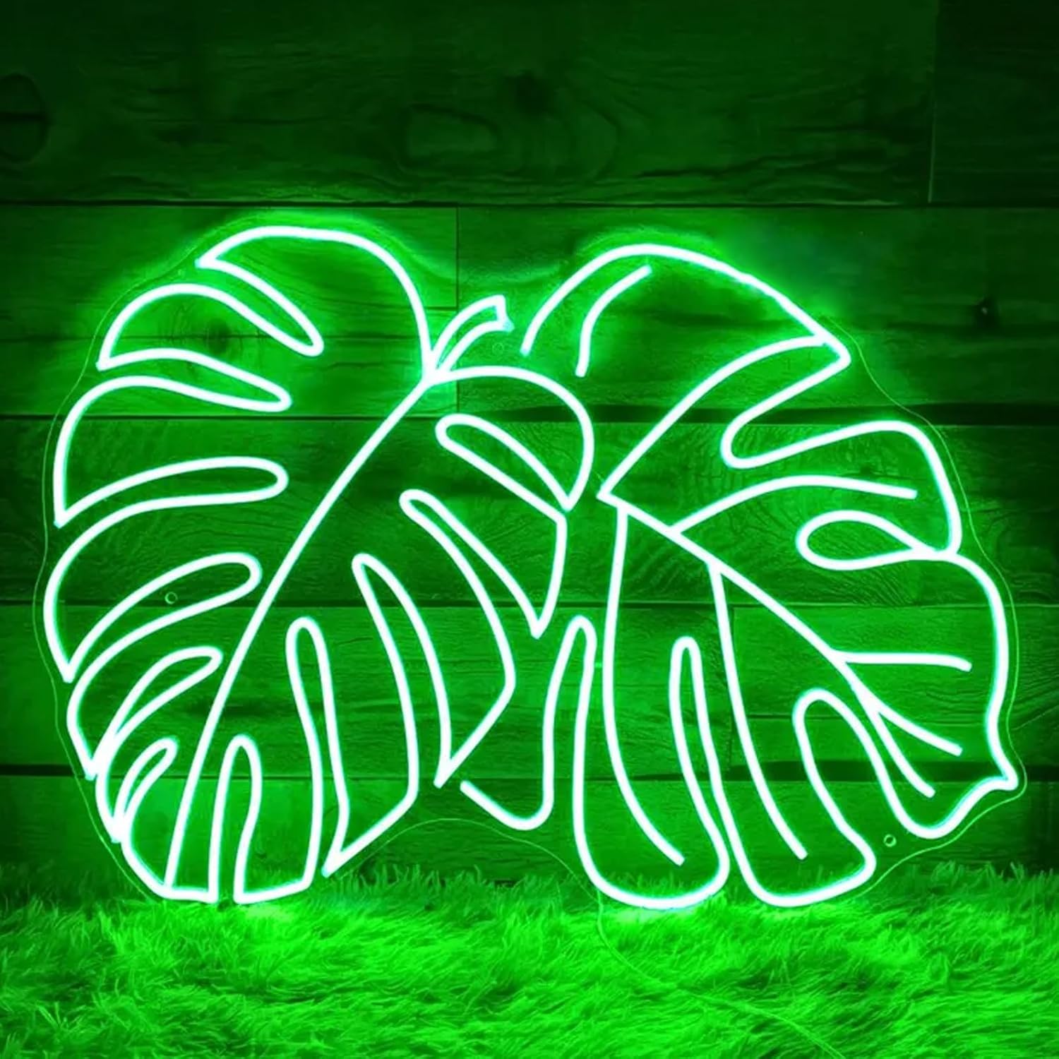 Monstera Leaf Neon Sign 23 inches Dimmable Monstera Plant Led Lights Up Wall Art Decor Neon Signs for Plant Store Living Home Room Party Decorations