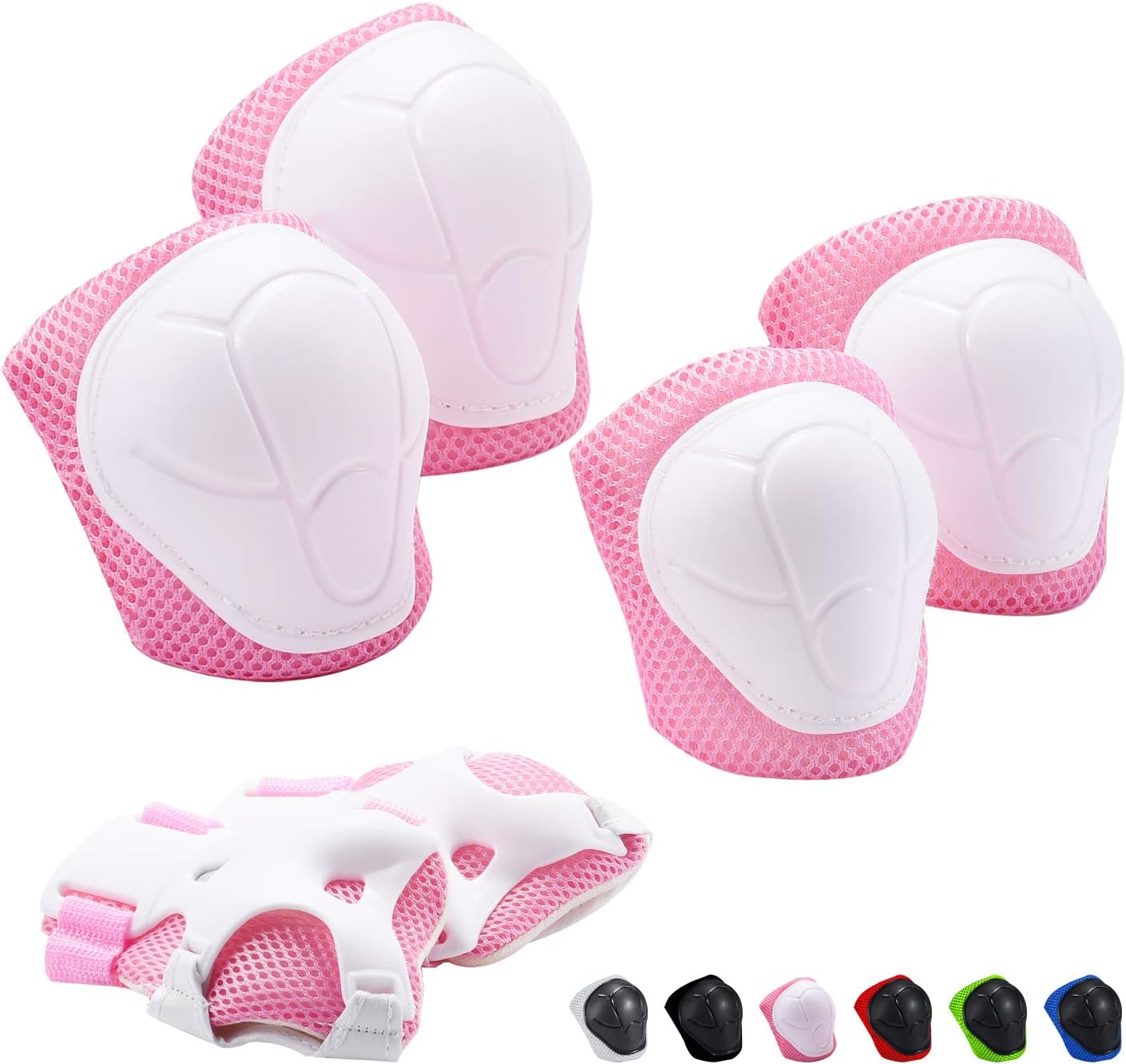 Adicop Knee Pads for Kids Knee and Elbow Pads with Wrist Guards Youth Protective Gear Set for Skateboard Cycling Roller Bike Inline Scooter Skating Skates Pads Toddler Girls Boys Kids 3-8 Years Old
