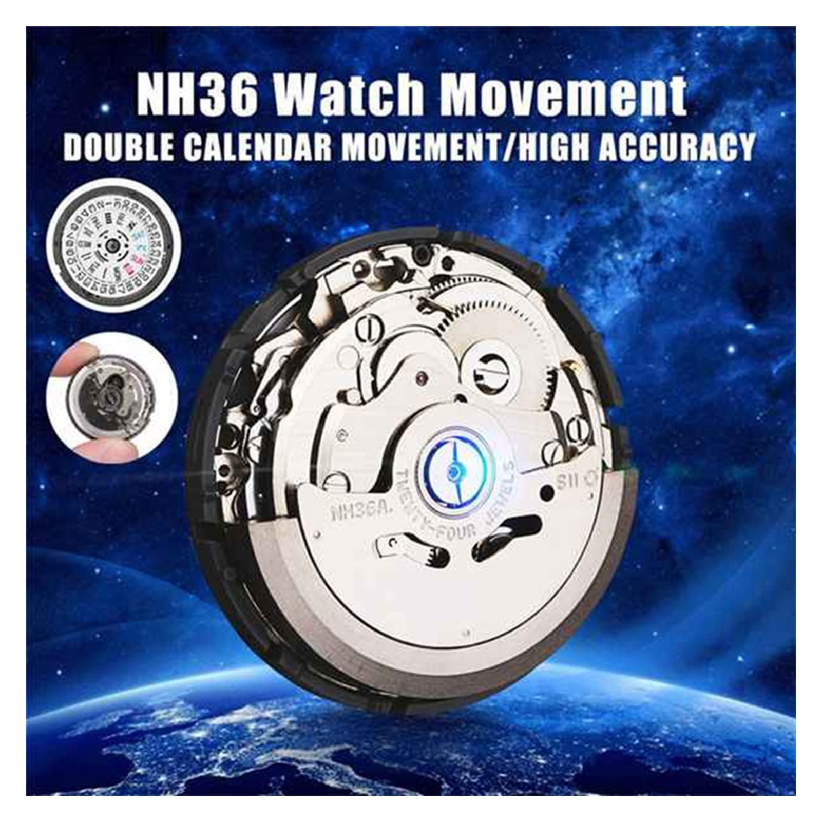 Kit di Strumenti per la Riparazione del Movimento Meccanico Automatico dell'orologio NH36 da Uomo, Accessorio e Parte di Ricambio.