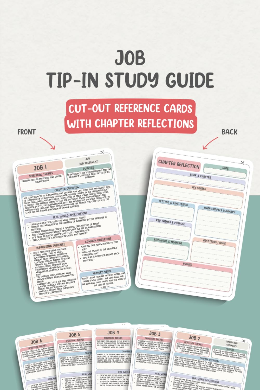 Job Chapter-by-Chapter Tip-In Bible Study Guide: Cut-Out Reference Cards with Chapter Reflections (Complete Chapter-by-Chapter Tip-In Bible Study Series)