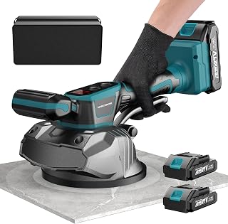 Cordless Tile Vibration Tool, LAKIX Tile Vibration Leveling Machine With 2 Batteries, 8 Speeds Adjustable Suction Cup with Digital Display, for Tile,Floor,Wall,Thick Glass