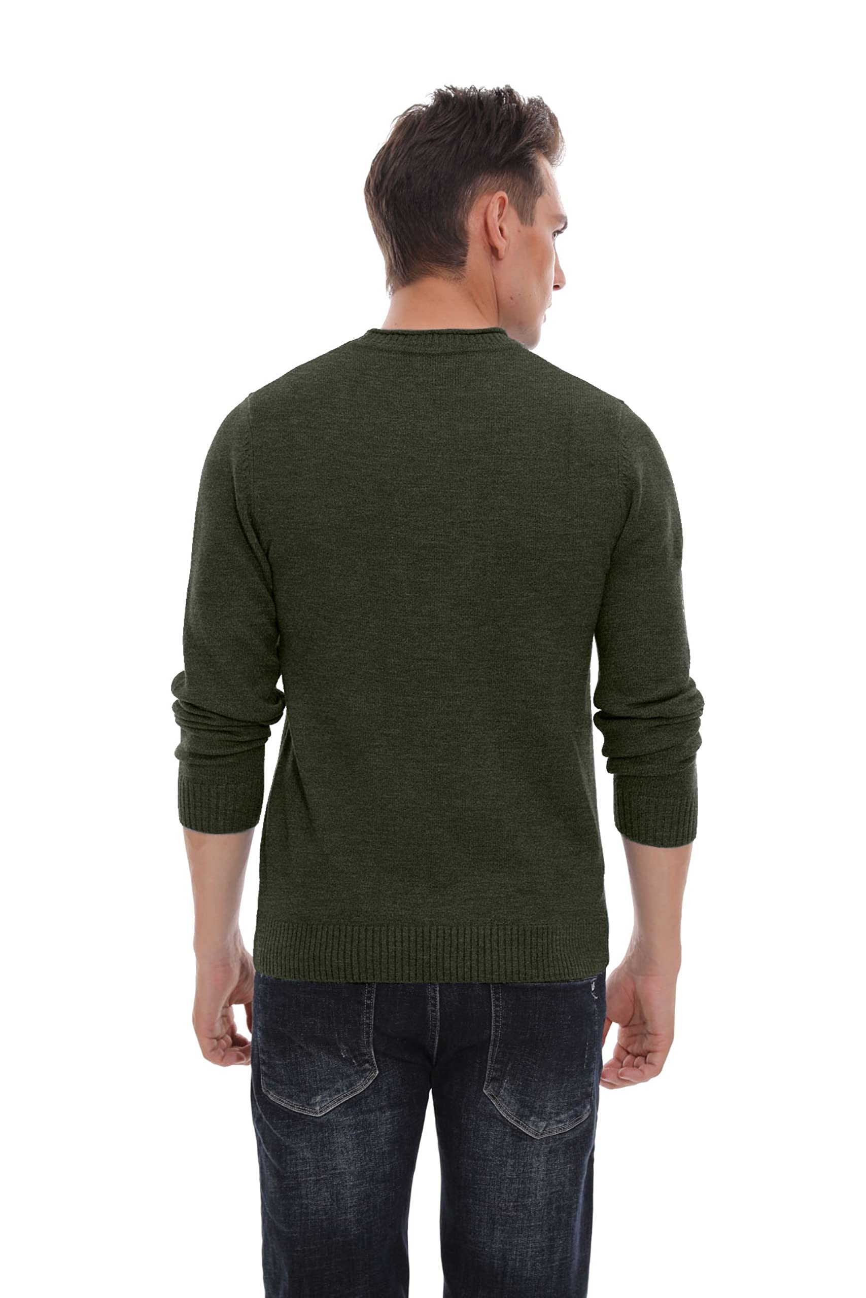 Hisir Jersey Hombre Invierno Cuello Redondo Sueter Hombre Manga Larga Invierno Cálido Jerseys de Punto para Hombres