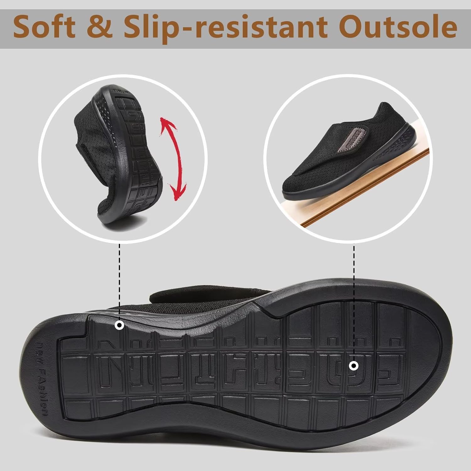 Diabetic Shoes Women Men Swollen Orthopaedic Slippers Lightweight Wide Walking Shoes image 5