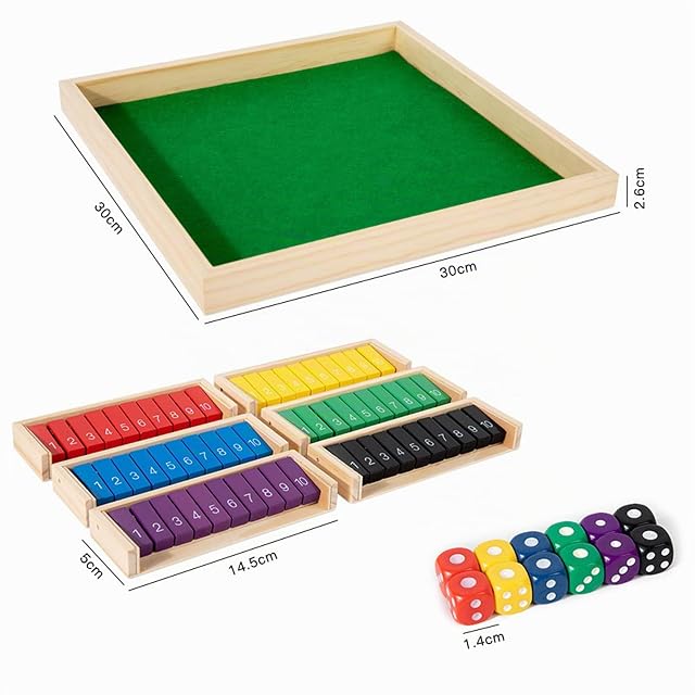 Foto 4 de 6 de IZDUDO Shut The Box Game 6 Jugadores, Juego de Mesa de Madera