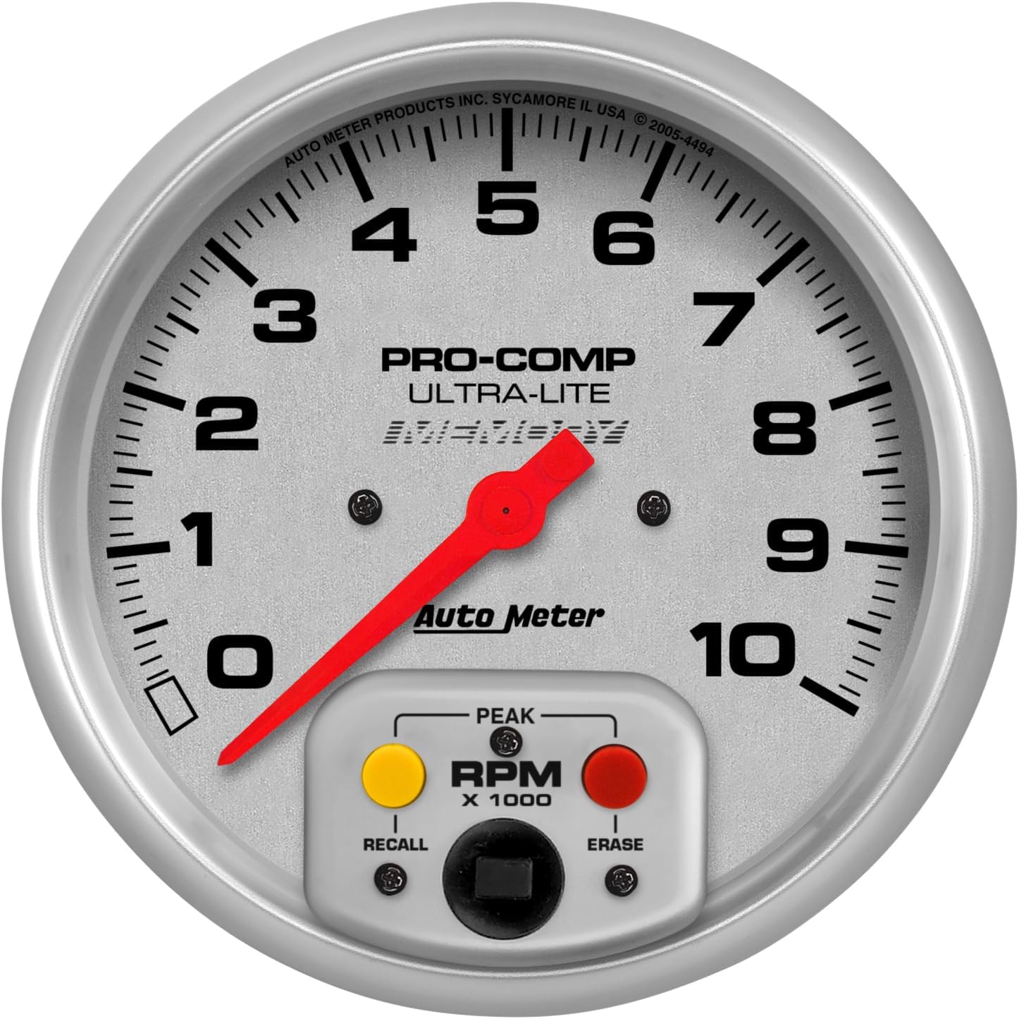 Auto Meter 4494 Ultra-Lite In-Dash Single Range Tachometer 5.000 in.