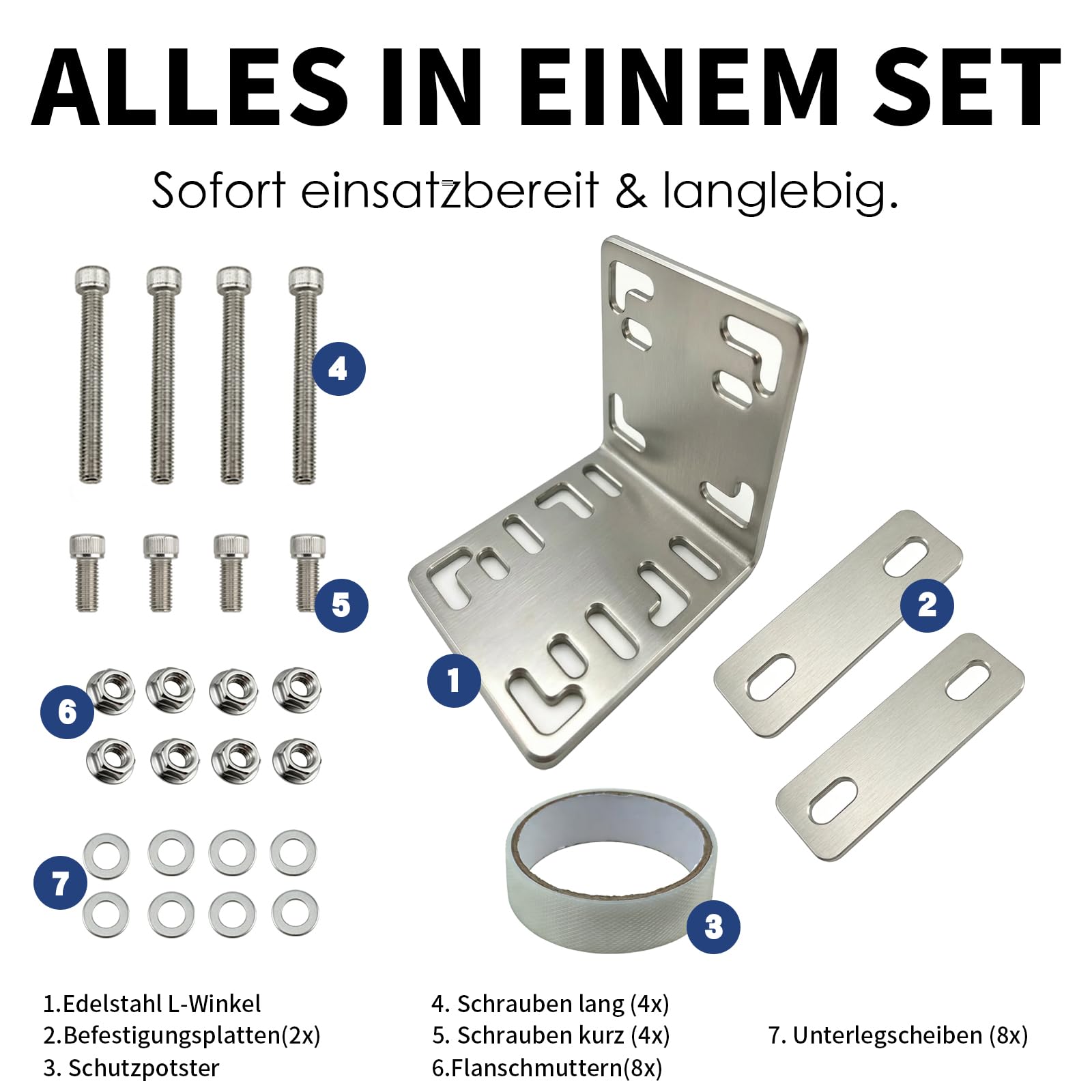 Balkonfächerhalter Adapter für Balkongeländer,Ohne Bohren,Halterung aus Edelstahl für Rundes Geländer, Befestigung für Balkonfächer und Seitenmarkisen bis 160 x 160 cm (Für Vierkantrohr)