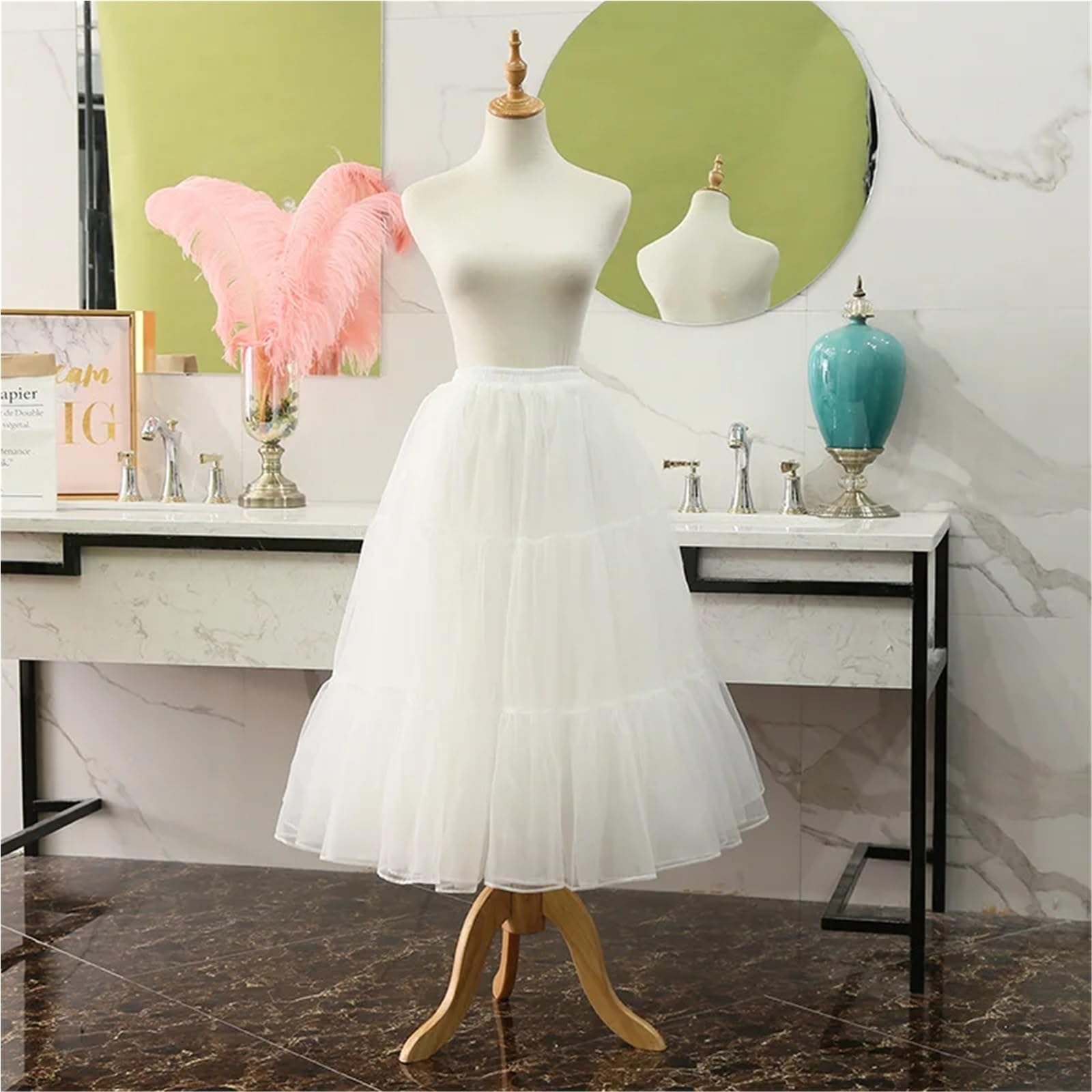 80CM Langer Puffy Rock Halloween Frauen Krinoline Vintage Petticoat for Hochzeit Abend Cosplay Unterrock Rockabilly Tutu