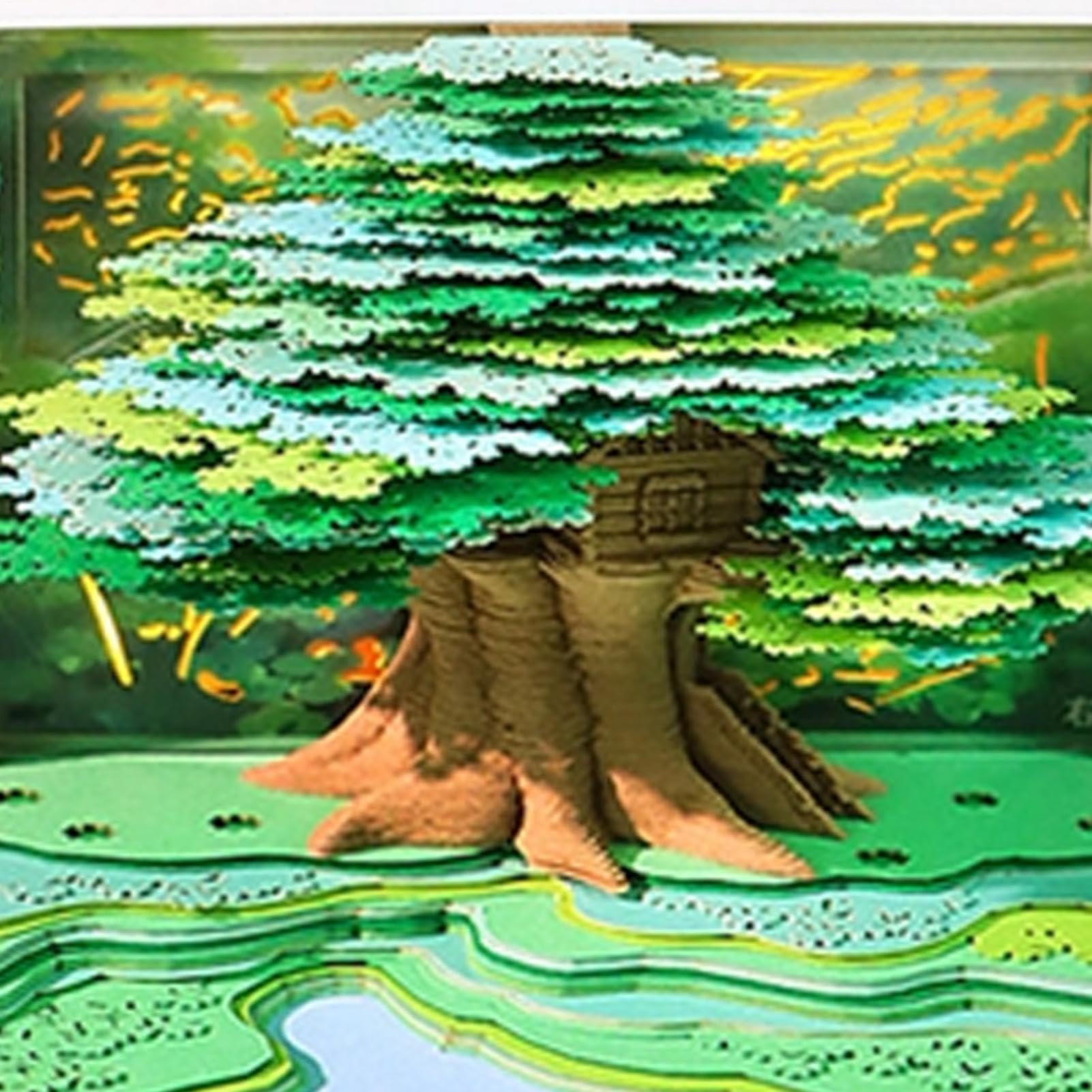 Calendario 2027 3D A Pezzi Di Blocco Note A Forma Di Albero Illuminato | Calendario da scrivania con fogli staccabili per liberi professionisti studenti comodino feste ufficio camera studio