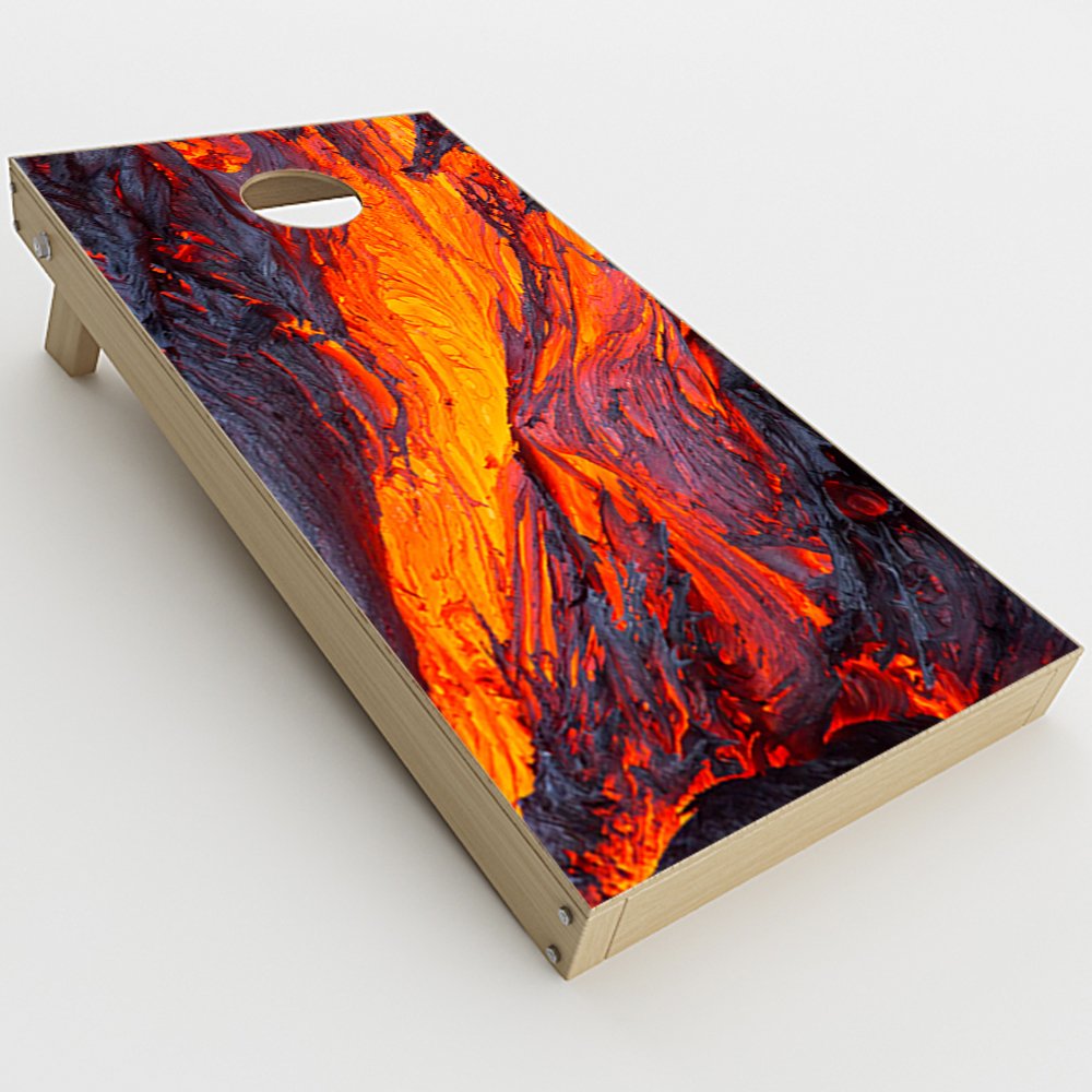 Skin Decal Vinyl Wrap for Cornhole Game Board Bag Toss (2xpcs.) Skins Stickers Cover/Charred Lava Volcano ash