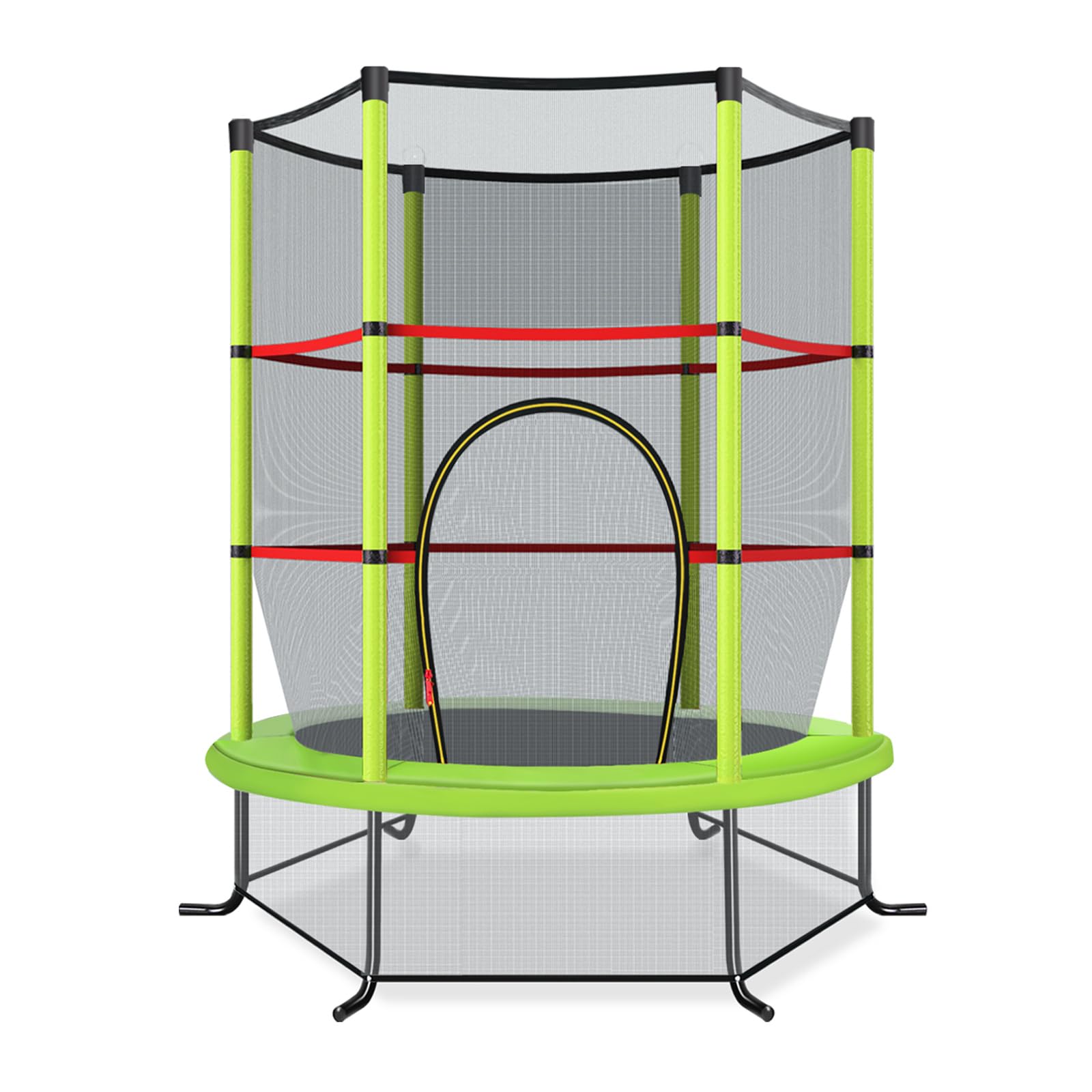 LIFEZEAL Trampolino Elastico per Bambini, per Interno, Esterno, Giardino, con Rete di Sicurezza, Tappeto Protettivo, Telaio in Acciaio, Salta, Jump, Regalo, Max 135kg