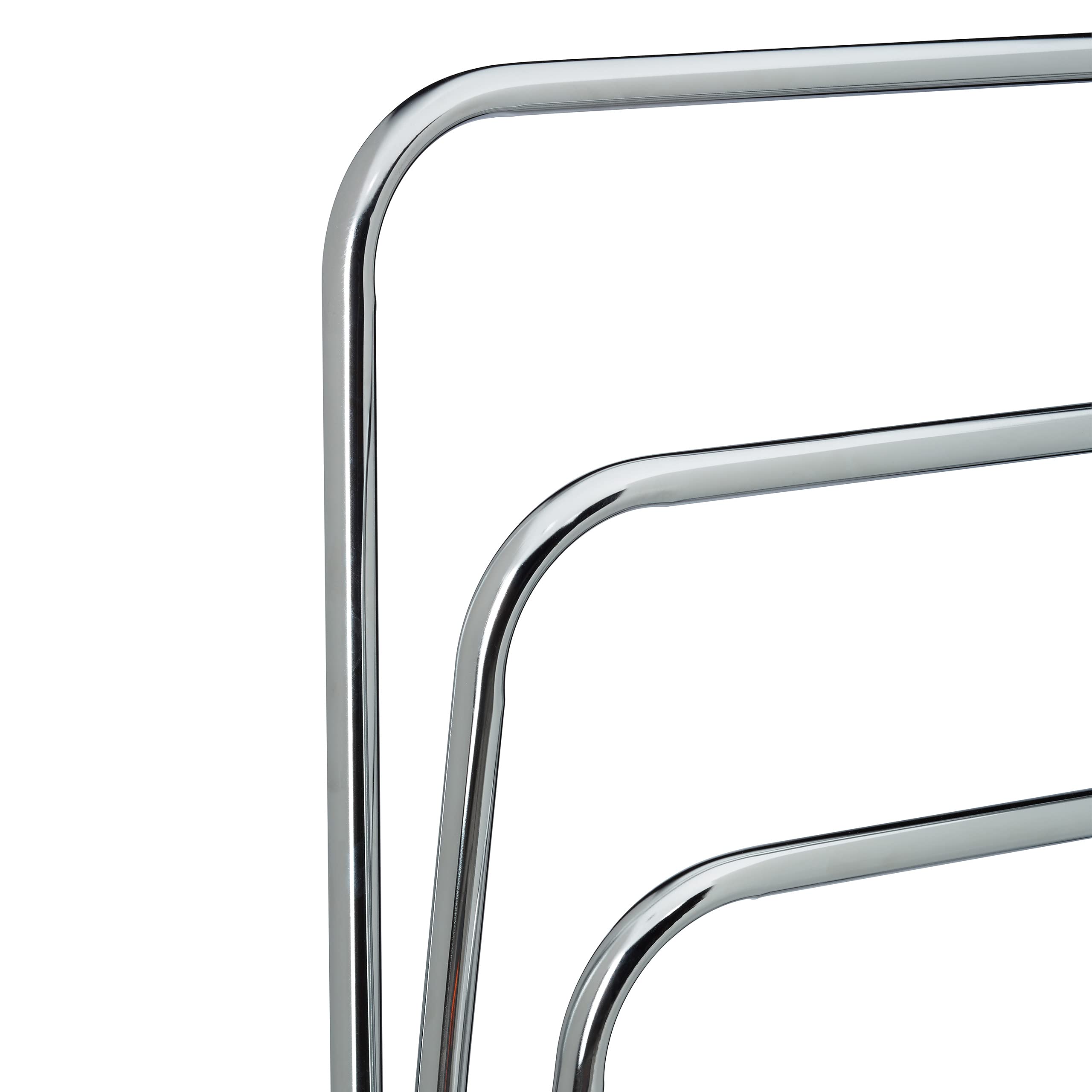 Relaxdays Porte-serviettes CURVY, 3 barres, en métal (acier), HLP : env. 85 x 66 x 20 cm, pour la salle de bain, argenté