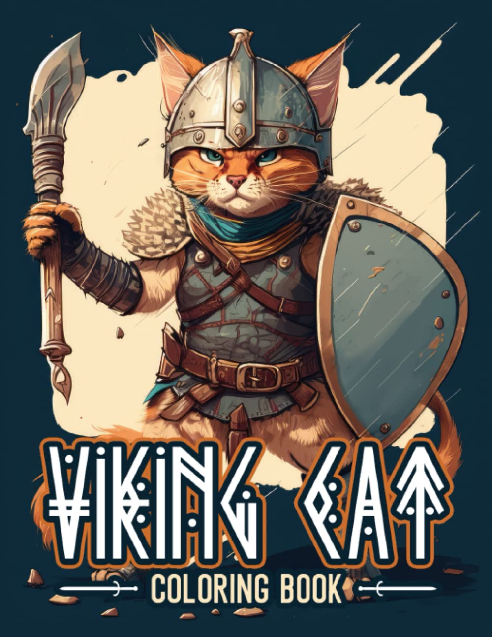 Viking Cat Coloring Book: Medieval Cats Coloring Book For Adults And Teens Cat Lovers. Cute Cat Viking Warrior Themed Book