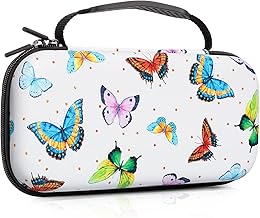 Butterfly Nintendo Switch Case, Nintendo Switch OLED Case, Nintendo Switch Carrying Case for Girls Boys, Protective Hard Shell Portable Swtich Case for Nintendo Switch Console & Accessories, White