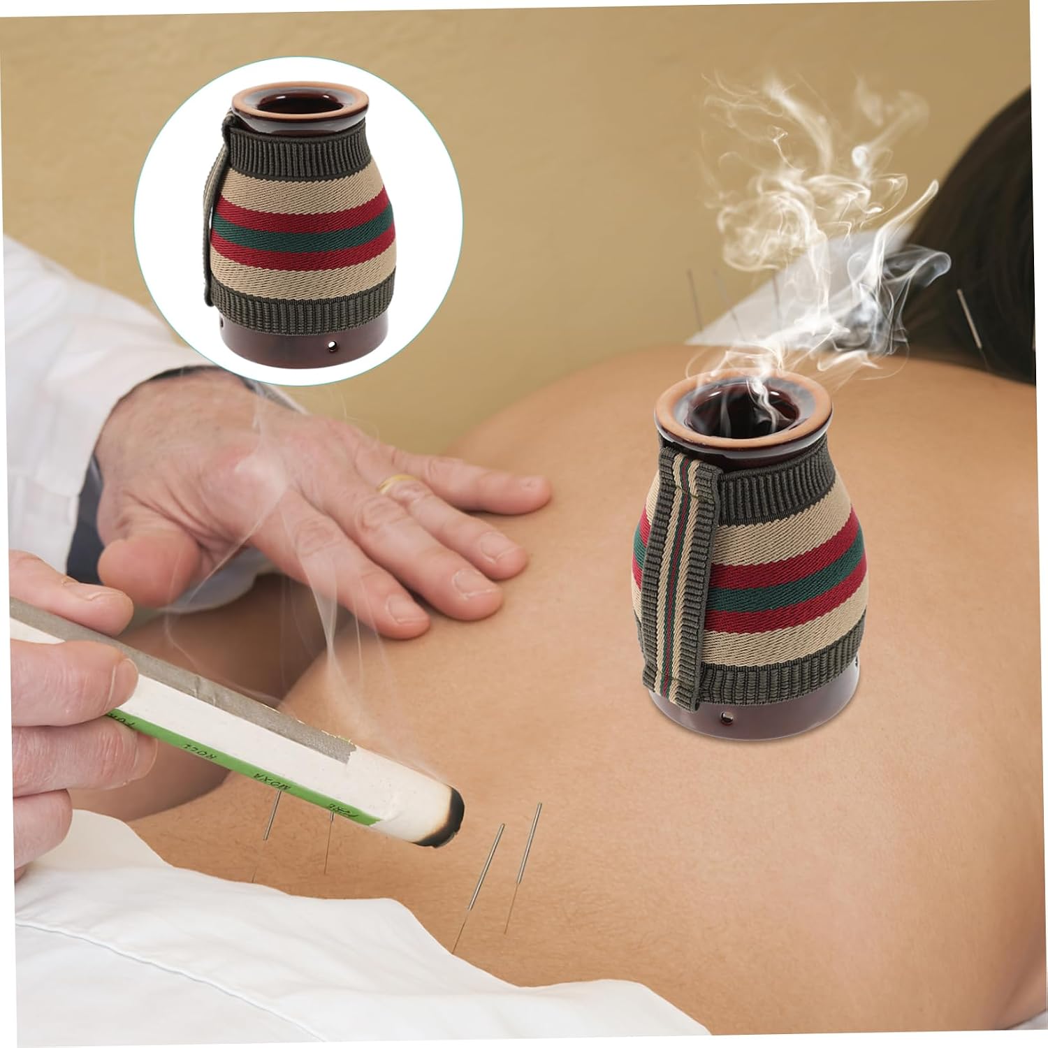 Ceramic Moxibustion Tool Holder for Shoulder and Abdomen Use