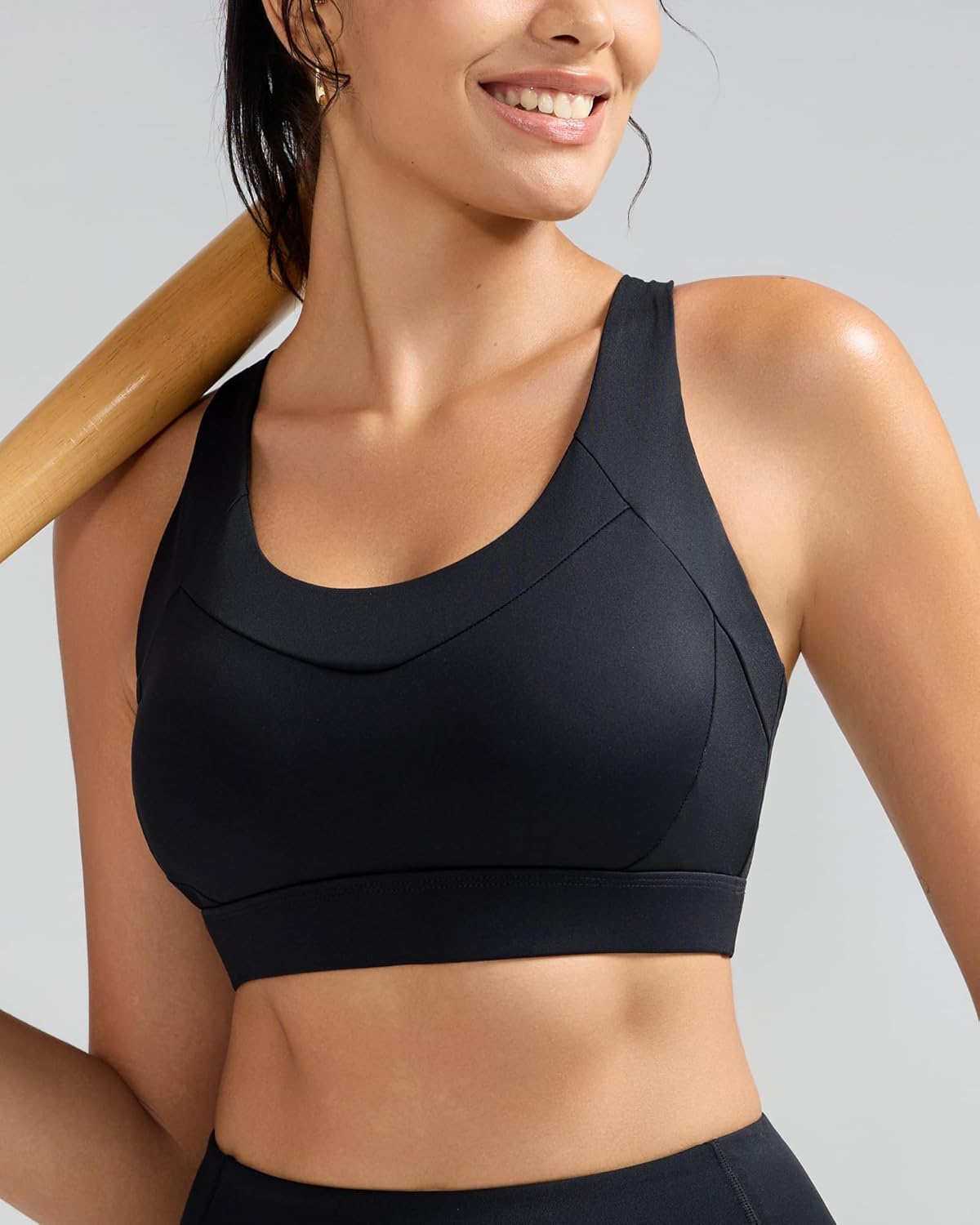 RUNNING GIRL Sports Bra for Women High Support, Molded Cup High Impact Sports Bras with Sewn in Pads Strappy Running Bra - Image 4