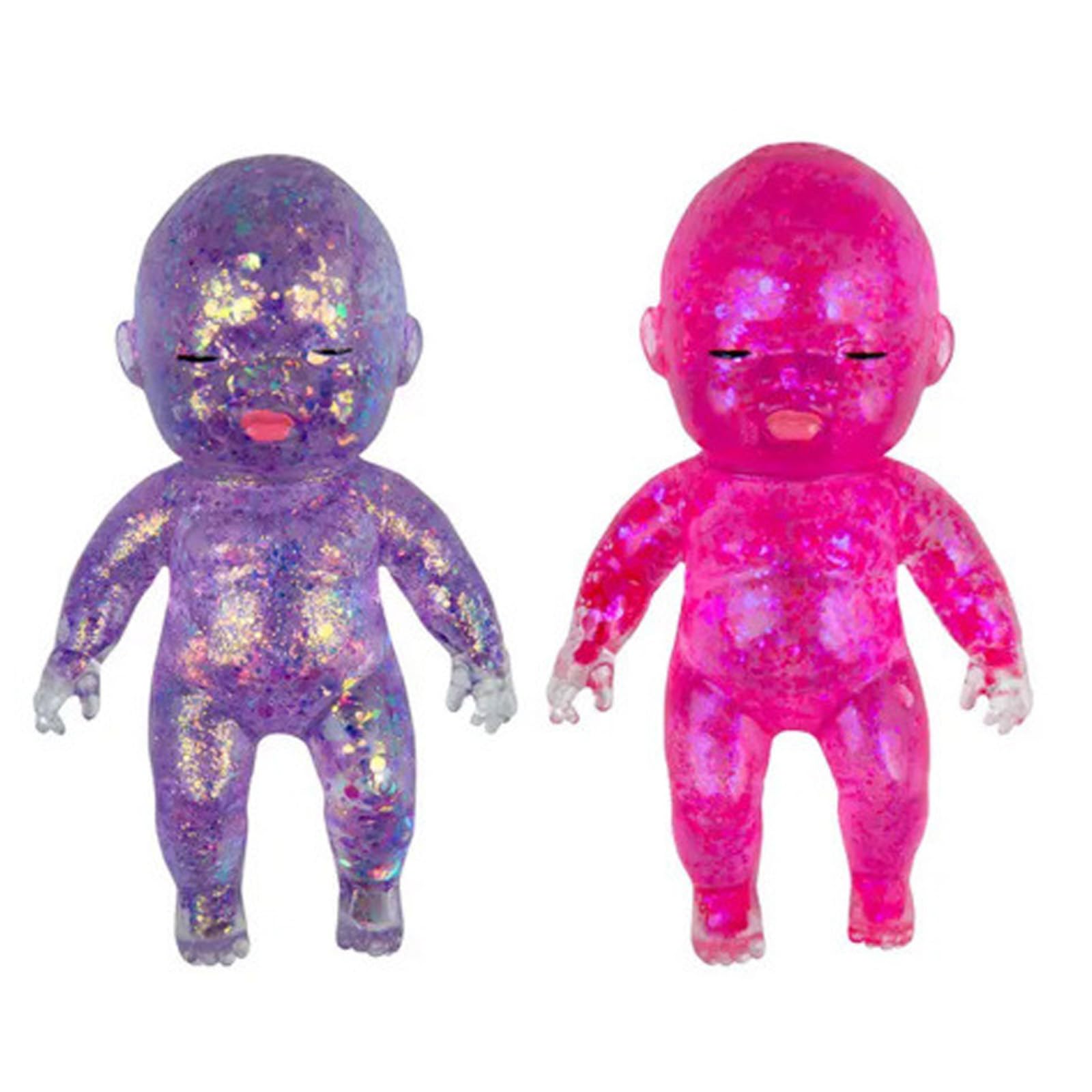 Squeeze Stress Doll Toys, 2 szt. zmywalnych małych zabawek, miękka i wolno rosnąca zabawka relief dla dorosłych