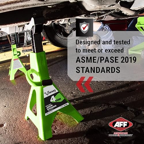 Miniatura 6 de AFF Viking - Juego de soporte para gato de 4 toneladas, estilo trinquete resistente, par