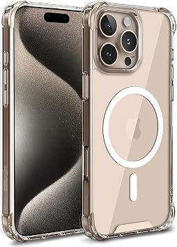 Clear Hybrid Case with Corner Protection Compatible with MagShield Series MagSafe for Minesque iPhone 16 Pro Max Ultra Strong Magnetic Circle and Crystal Clear Material Premium Quality Case (16 Pro Max)