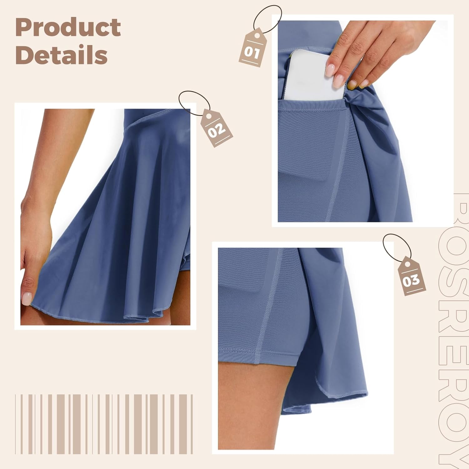 For Women, Sizes S-Xxxl, Athletic Skorts With Pockets, Tennis Skirts, High Waist Black Skirt With Shorts, Breathable Nylon-Spandex Fabric, Best For Flexibility