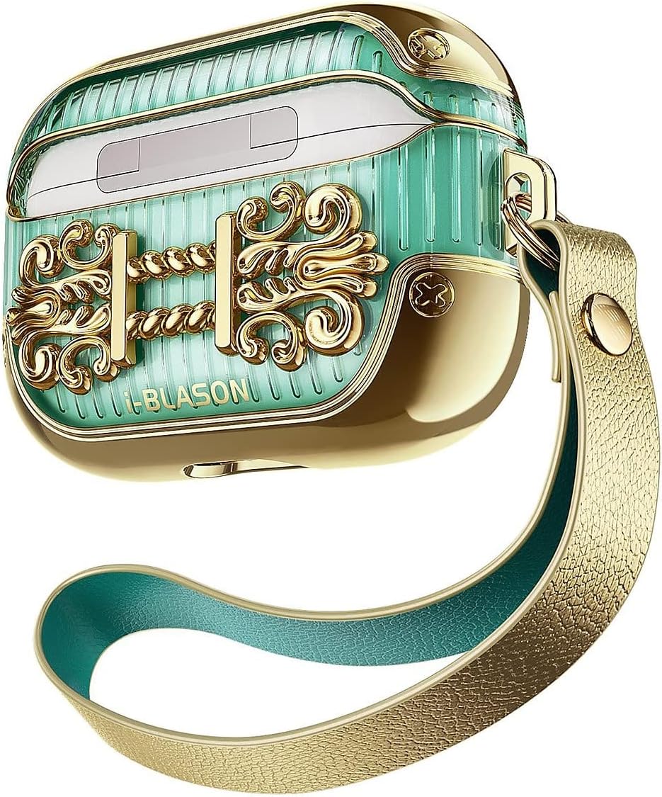 i-Blason Duchess Series Designed for Airpods Pro Case, Full-Body Stylish Protective Case Cover Compatiable with Apple AirPods Pro (2019) (Gold)