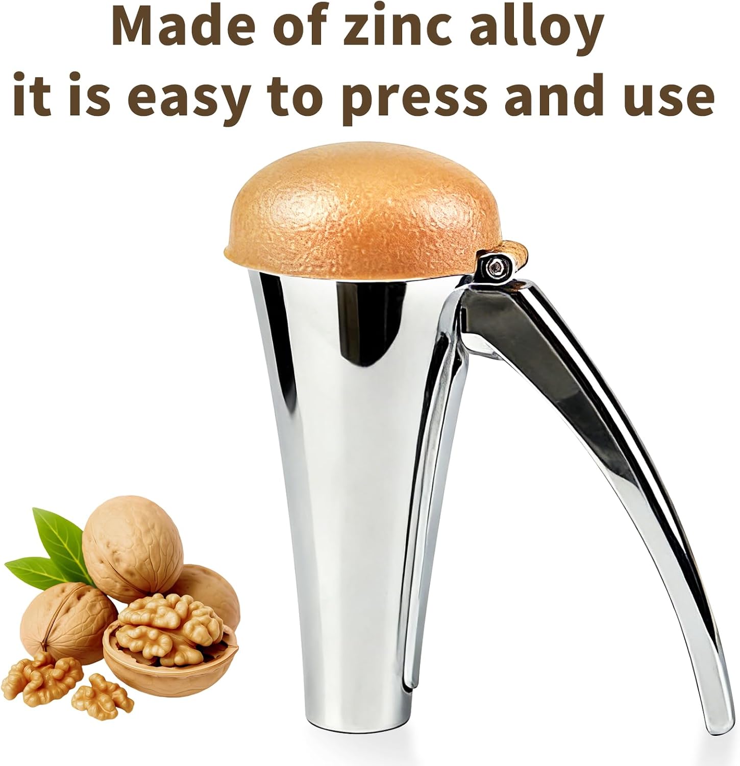 Kuars Gvni Walnut Cracker Heavy Duty, Pecan Opener with Metal Press Handle & Shelling Clip – No-Slip Comfort Grip Tool Suitable for Large Hard-Shell Nuts