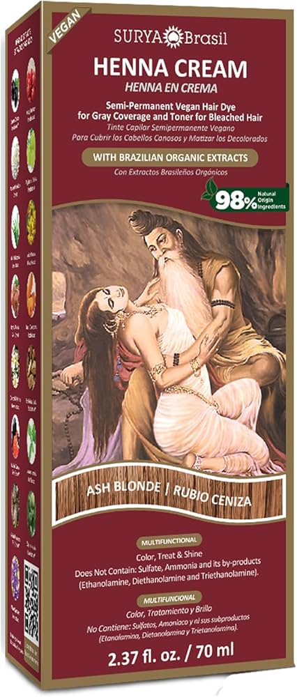 Amazon.com : Surya Brasil Ash Blonde Henna Cream Hair Color