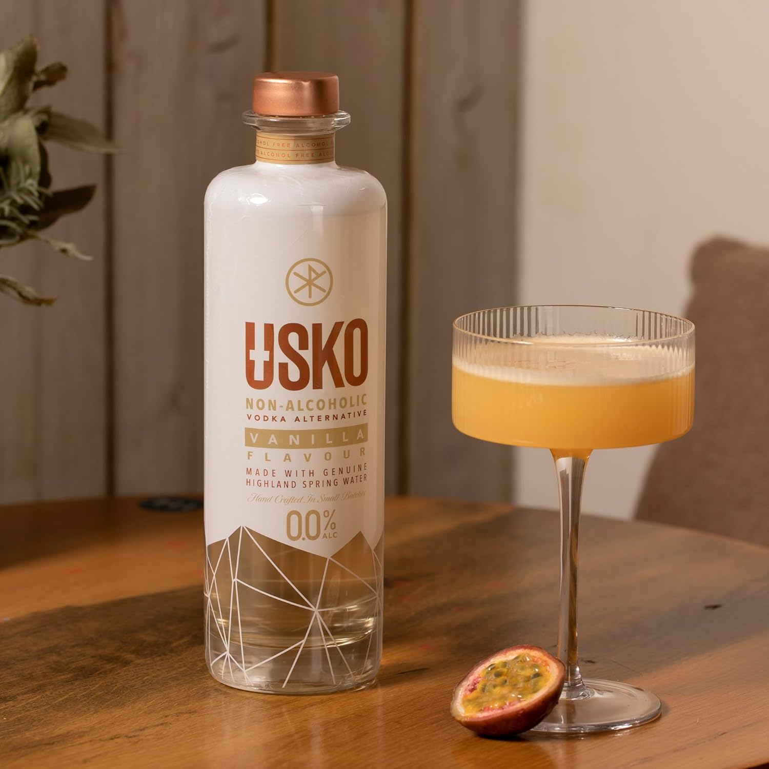 USKO Vanilla Non Alcoholic Vodka 700ml | USKO Non Alcoholic Spirits | 0.0% ABV. Flavored Vodka Alternative by Spirits of Virtue | Imported by Think Distributors