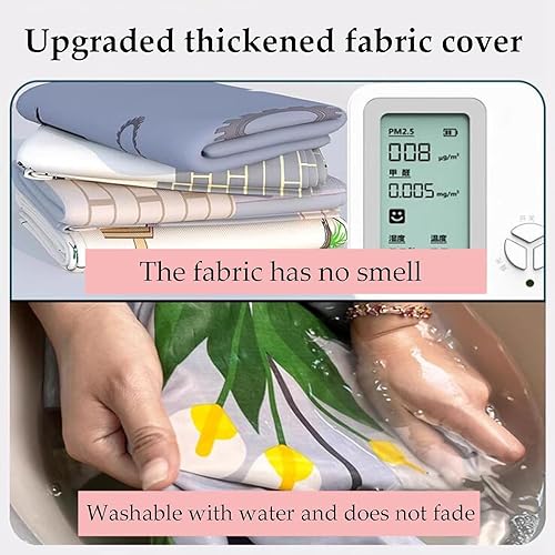 Miniatura 6 de large closets Assemble Wardrobe Closet Rugged Metal Frame Wardrobe Rack with Thick Cloth Cover Armoire Wardrobe Closet with Hanging Rods