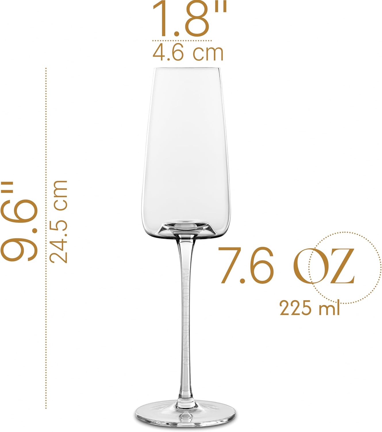 GLASSIQUE CADEAU Crystal Prosecco, Cava and Champagne Cocktail Glasses | Set of 2 | Long Stemmed Flutes for Mimosa, Bellini, Hugo, Sparkling Wine | Elegant Gift Glassware for Her Birthday, Anniversary - Image 3