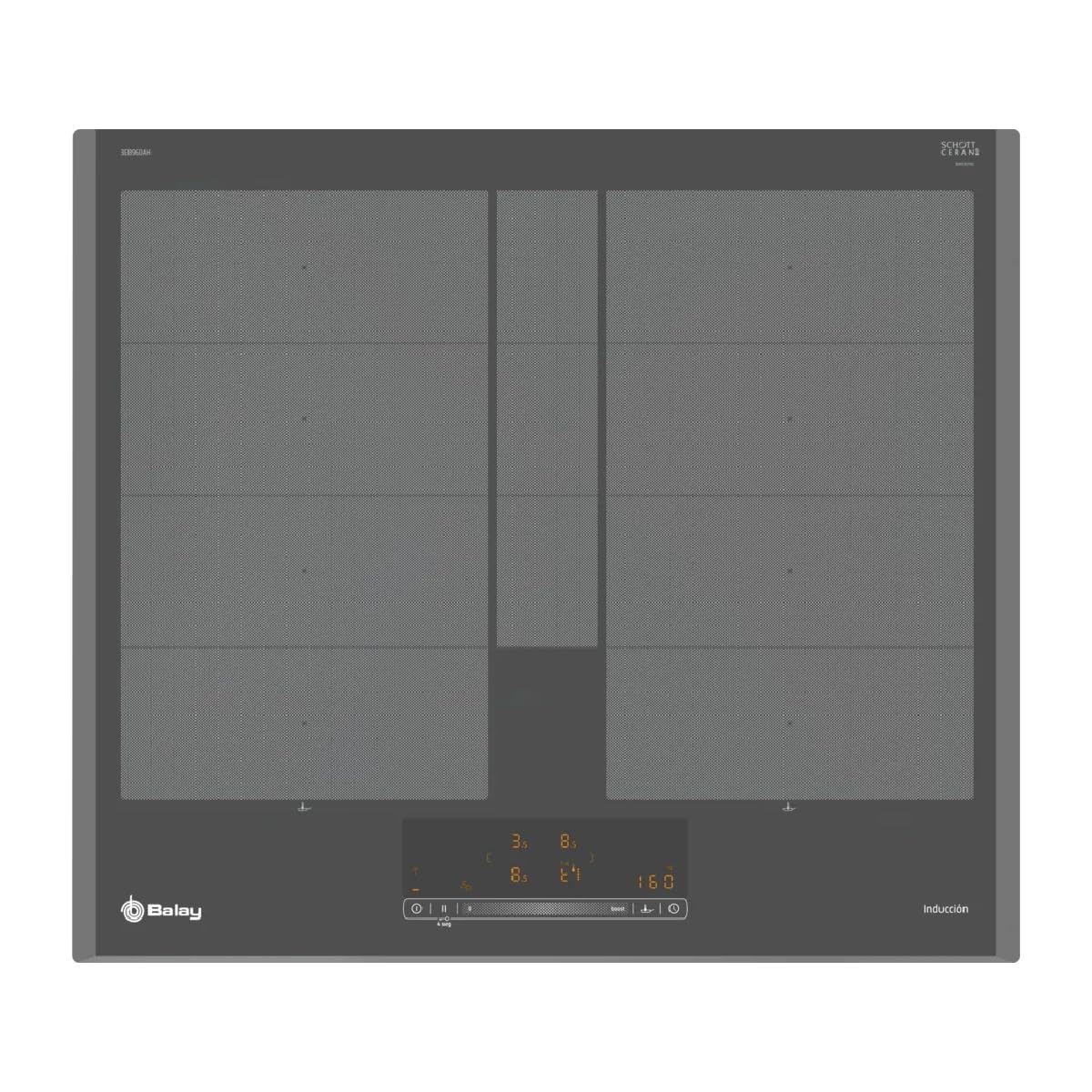 Balay, płyta indukcyjna, szerokość 60 cm, 2 strefy, 11 poziomów, pełna indukcja Flex, Antracyt, 3EB960AH