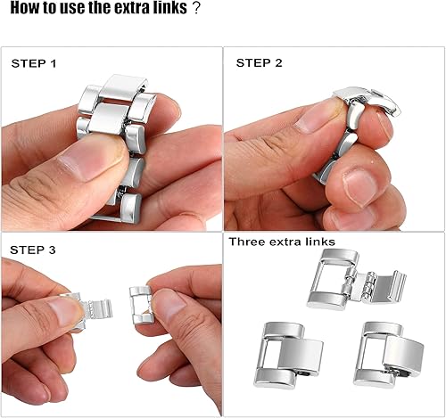 Miniatura 7 de DZTXYP Cadenas de metal de cristales y vaquero compatibles con Apple Watch con funda protectora brillante de 1.496 pulgadas, 1.575 pulgadas, 1.614