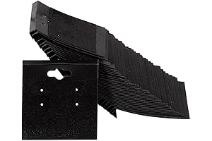 Premium Black Earring Cards with Holes: 100-Pack Velvet Jewelry Display Cards